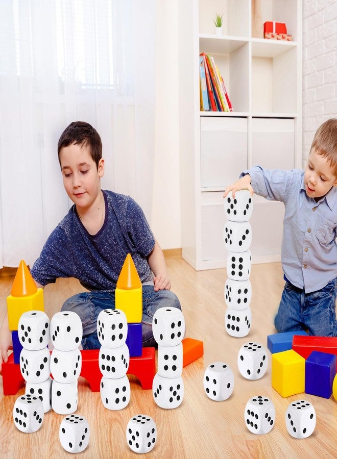 RoundFunny 48 Pcs Foam Dice Stress Ball 1.57 Inch Fake Soft Slow Dot Stress Anxiety Relief Dice Toys for Kids Adults Board Game Casino Decoration Party Toy Favors Supplies(White, Black) - Image 5
